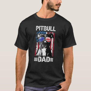Camiseta Los Hombres Mejor Papá Pitbull Alguna Vez Bandera 