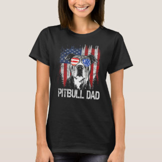 Camiseta Los Hombres Mejor Papá Pitbull Alguna Vez Bandera 