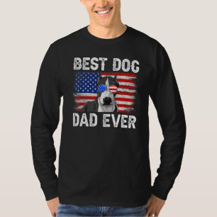 Camiseta Los Hombres Mejor Papá Pitbull Alguna Vez Bandera 