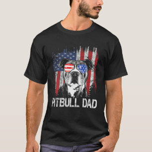 Camiseta Los Hombres Mejor Papá Pitbull Nunca Bandera Estad