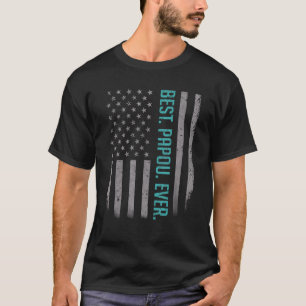Camiseta Los Hombres Mejor Papou La Bandera Estadounidense