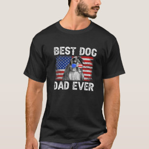 Camiseta Los Hombres Mejor Shih Tzu Papá Alguna Vez Bandera