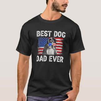 Camiseta Los Hombres Mejor Shih Tzu Papá Alguna Vez Bandera