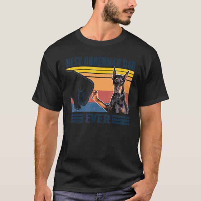 Camiseta Los hombres mejores hombres de Doberman papá jamás (Anverso)