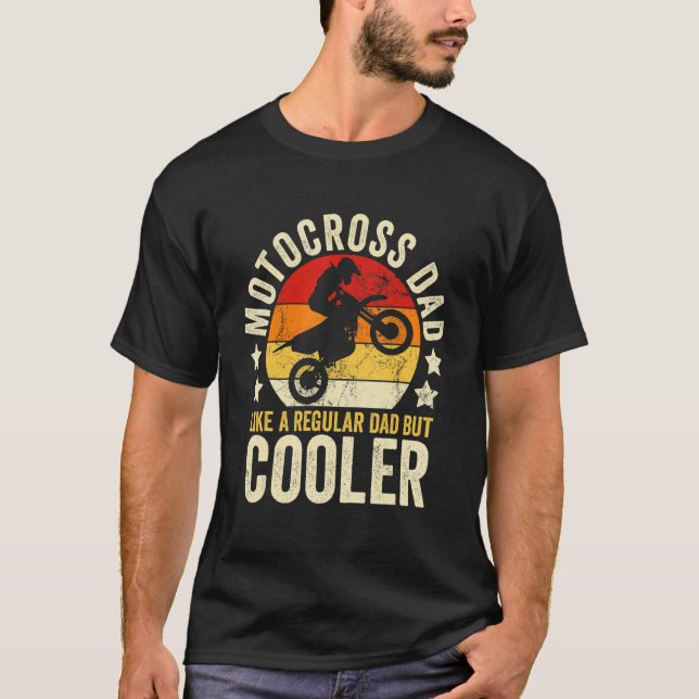 Camiseta Los Hombres Motocross A Papá Como Un Padre Regular (Anverso)