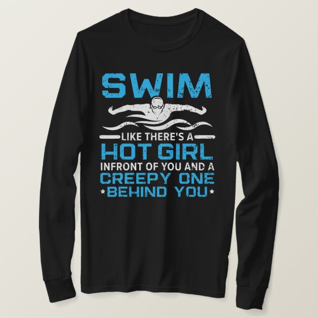 Camiseta Los hombres nadan como si hubiera un nadador Chica (Anverso del diseño)