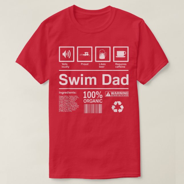 Camiseta Los Hombres Nadan    PapáRegalos Para Los Padres D (Diseño del anverso)