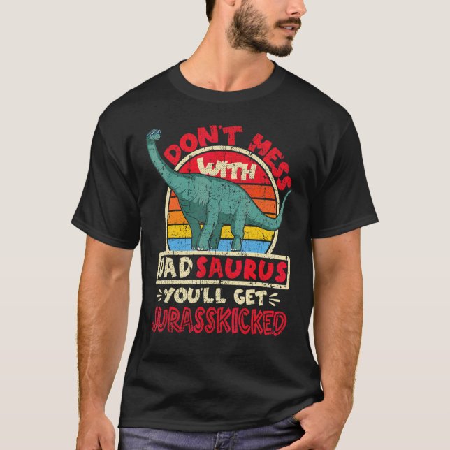 Camiseta Los hombres no se mezclan con el papá Saurus... (Anverso)