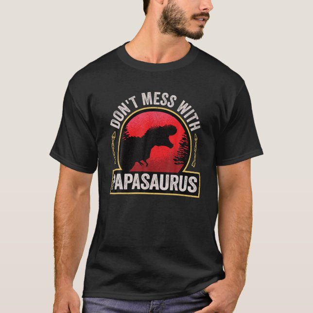 Camiseta Los hombres no se mezclan con papasaurus dinosauri (Anverso)