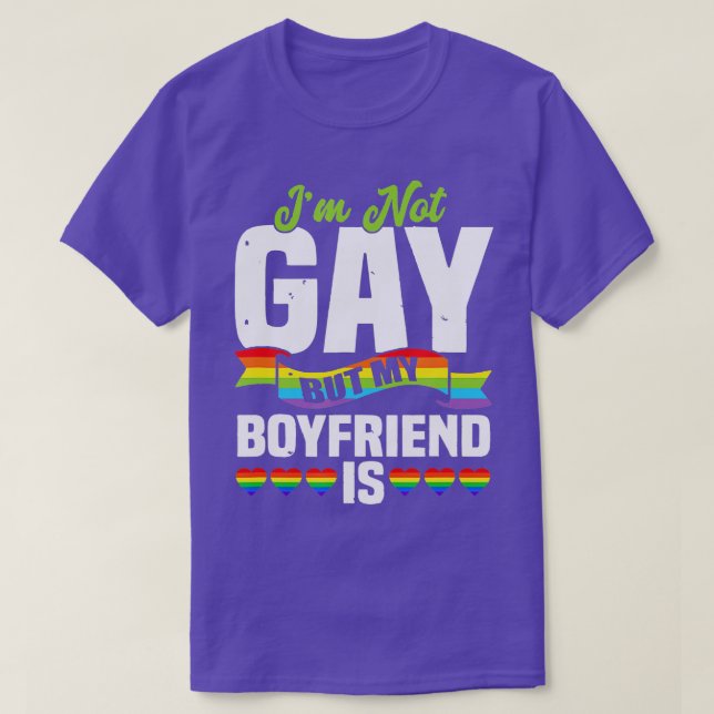 Camiseta Los hombres no soy gay, pero mi novio es (Diseño del anverso)