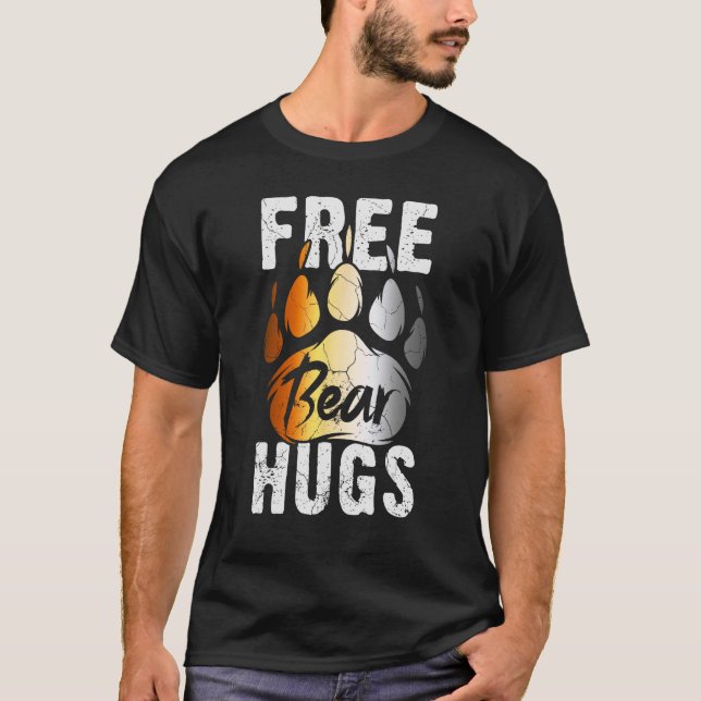 Camiseta Los Hombres Oren Paw Con El Oso Comunitario Con Ba (Anverso)