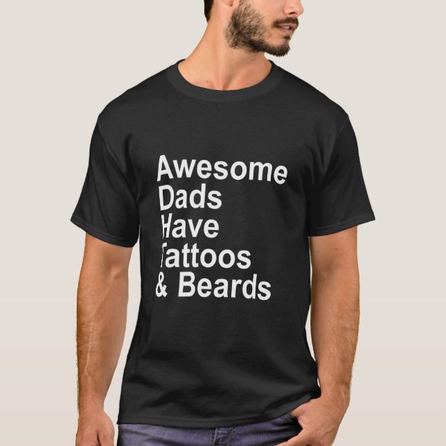Camiseta Los Hombres Papá Awesome Dads Tienen Tatuajes Y Ma (Anverso)