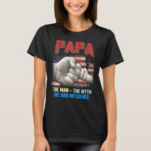 Camiseta Los Hombres Papa El Hombre El Mito La Mala Influen