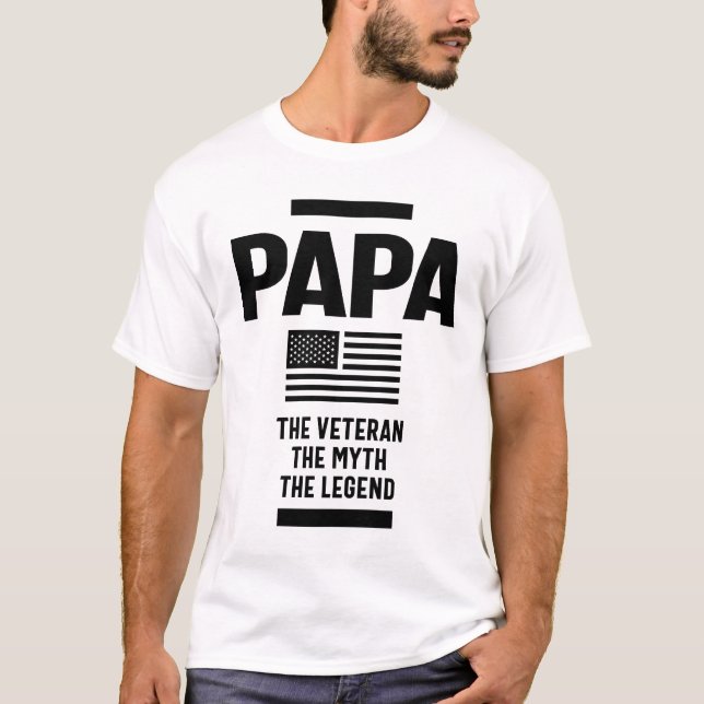 Camiseta Los Hombres Papá El Veterano El Mito La Leyenda (Anverso)