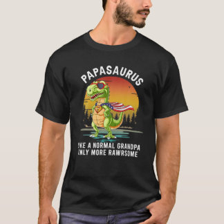 Camiseta Los hombres Papasaurus como un abuelo normal sólo 