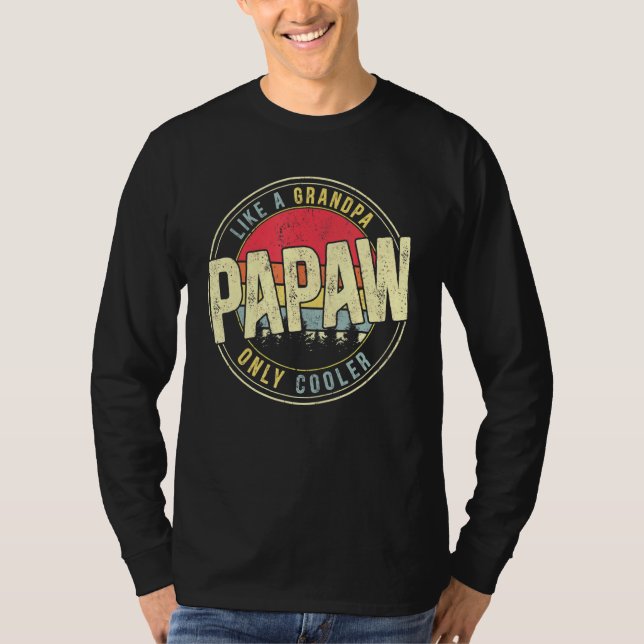 Camiseta Los Hombres Papaw Como Un Abuelo Sólo Un Retro De  (Anverso)