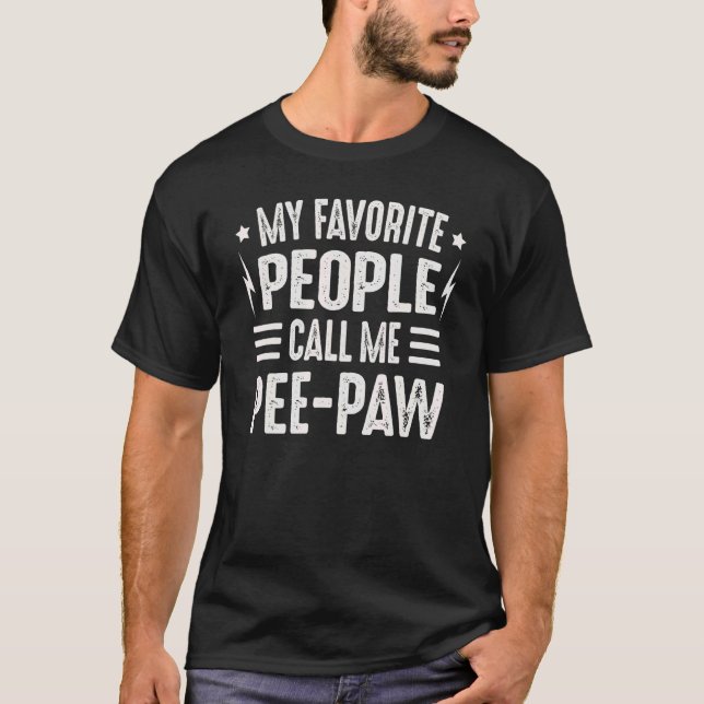 Camiseta Los Hombres Pee Paw Día De Los Padres Mi Gente Fav (Anverso)