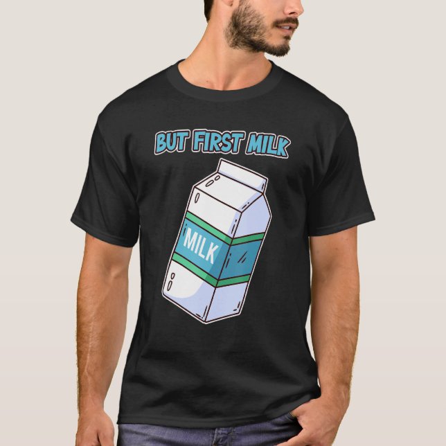 Camiseta Los Hombres Pero La Primera Leche Fresa Chocolate  (Anverso)