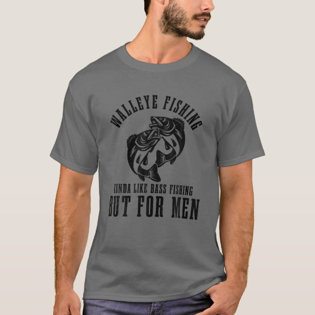 Camiseta Los Hombres Pescan A Pie Como La Pesca De Bass Per (Anverso)