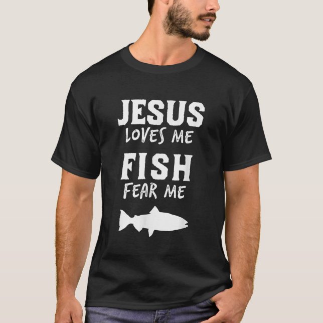 Camiseta Los hombres pescan de manera divertida Jesucristo  (Anverso)