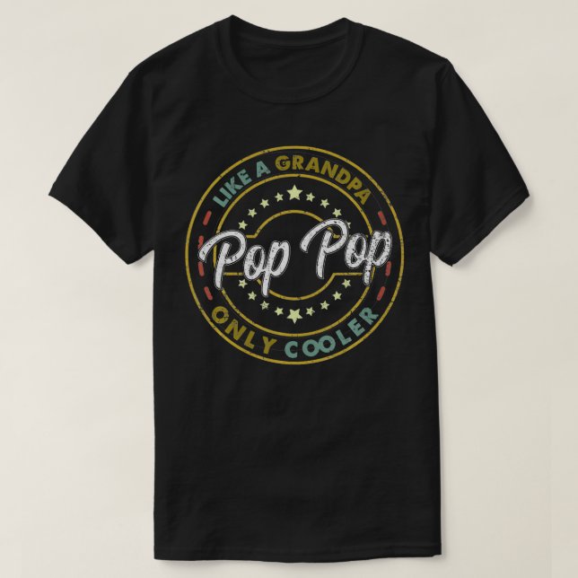 Camiseta Los hombres POP como un abuelo sólo un padre retro (Diseño del anverso)