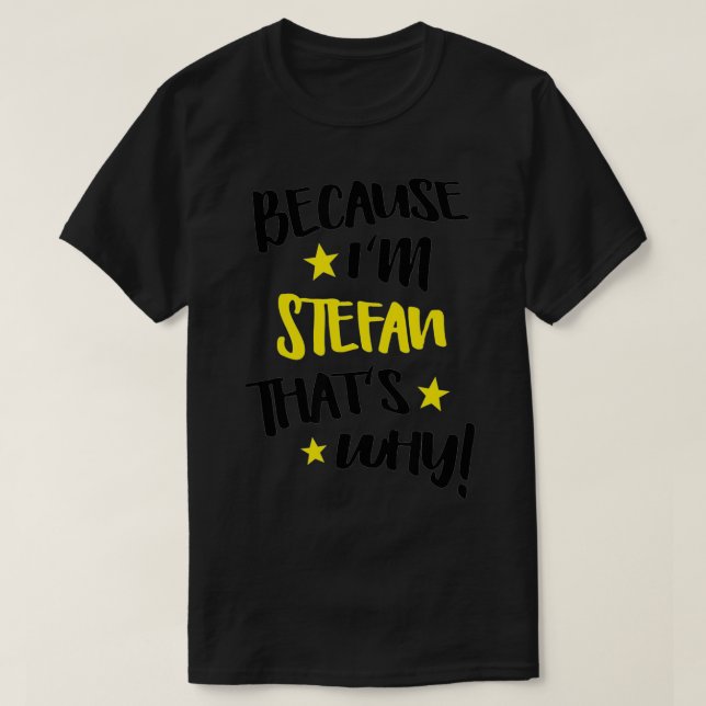 Camiseta Los hombres porque soy Stefan, por eso es gracioso (Diseño del anverso)