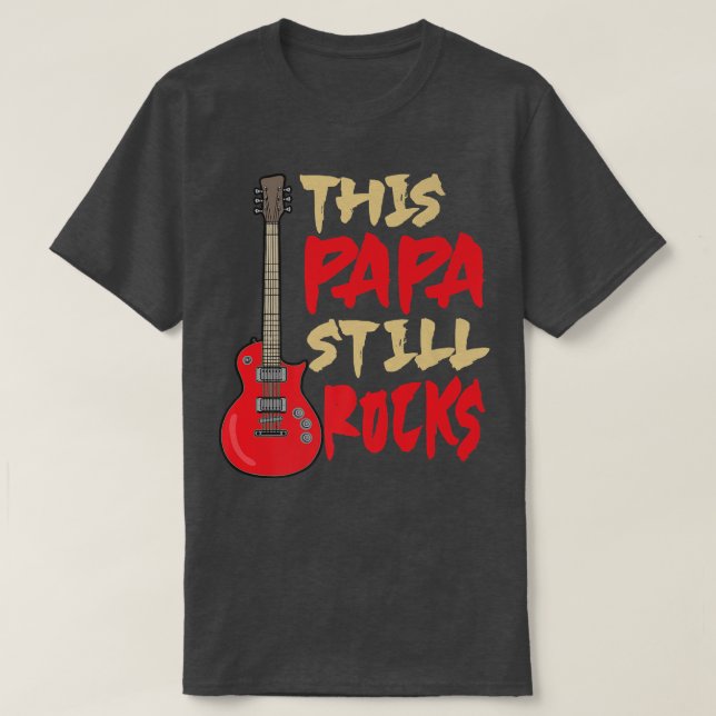 Camiseta Los hombres que este papá aún roca, Guitar Dad825 (Diseño del anverso)