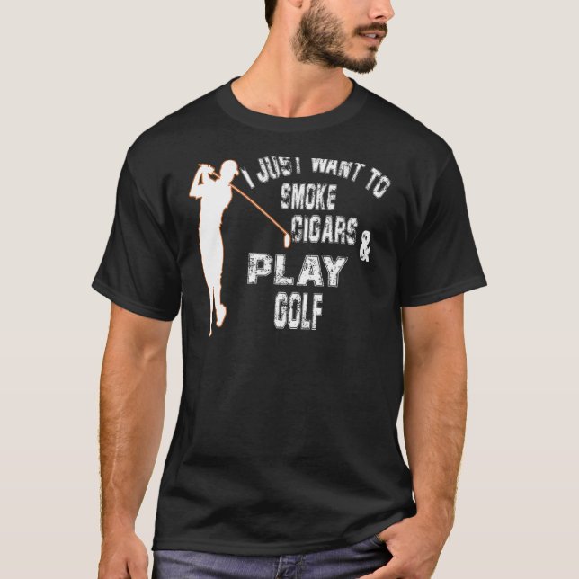 Camiseta Los Hombres Que Solo Quiero Fumar Cigarros Y Jugar (Anverso)