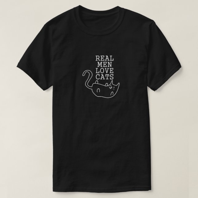 CAMISETA LOS HOMBRES REALES AMAN A LOS GATOS (Diseño del anverso)