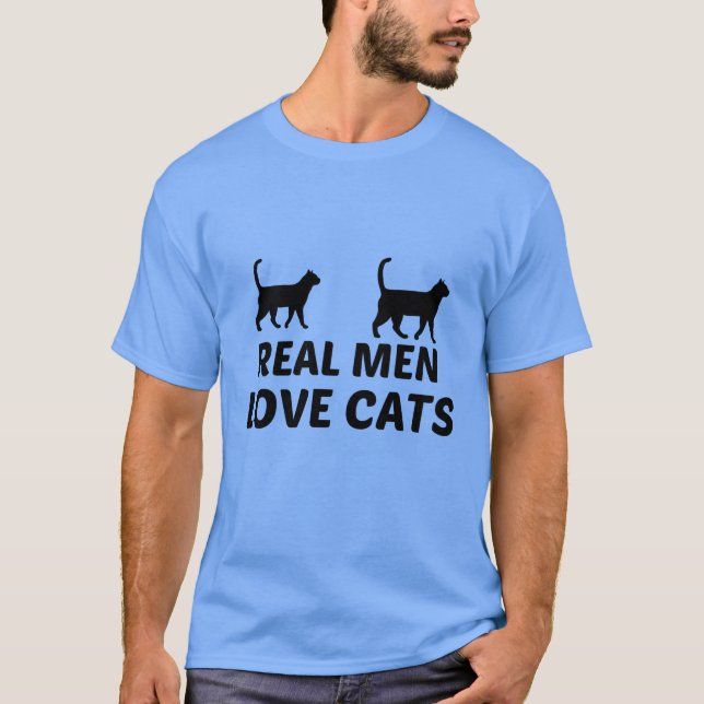 CAMISETA LOS HOMBRES REALES AMAN A LOS GATOS (Anverso)