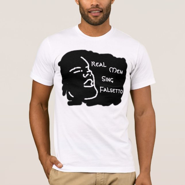 Camiseta Los hombres reales cantan Falsetto (Anverso)