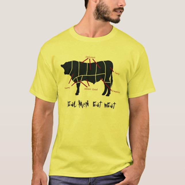 Camiseta ¡Los hombres reales comen la carne! La carne de (Anverso)