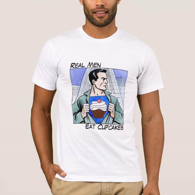 Camiseta Los hombres reales comen las magdalenas (Anverso)