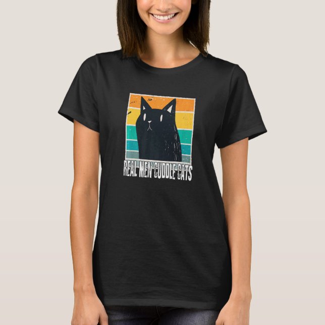 Camiseta Los Hombres Reales Cuidan Los Gatos A Los Gatos Pa (Anverso)
