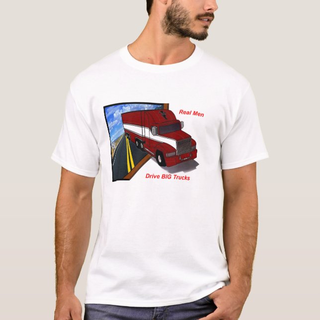 Camiseta los hombres reales del camionero conducen los (Anverso)