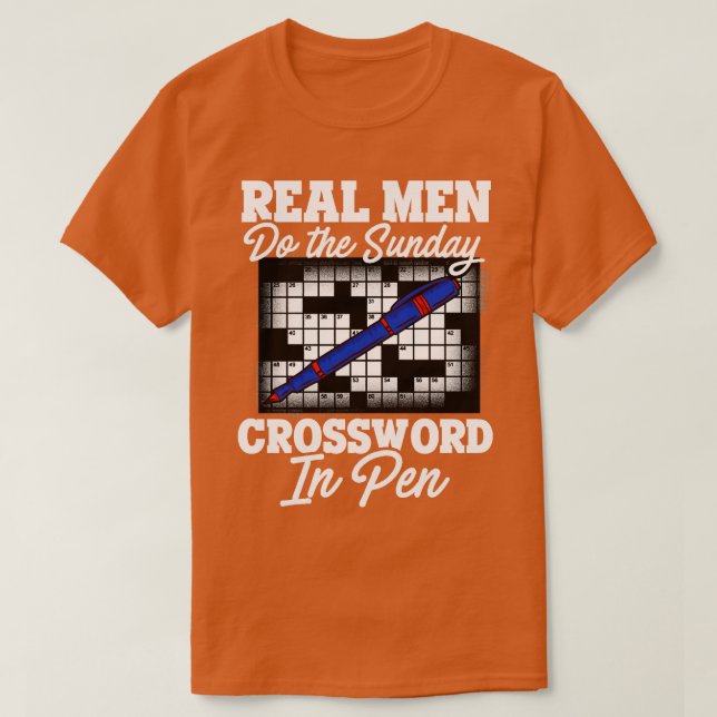 Camiseta Los Hombres Reales Hacen La Crossword Dominical En (Diseño del anverso)