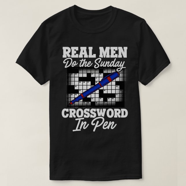 Camiseta Los Hombres Reales Hacen La Crossword Dominical En (Diseño del anverso)