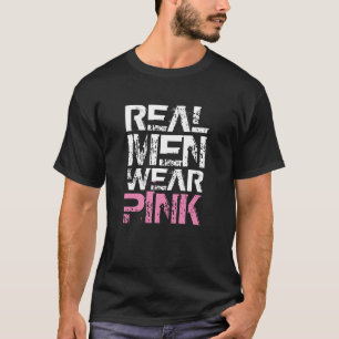 Camiseta Los Hombres Reales Usan Texto Rústico Rosa
