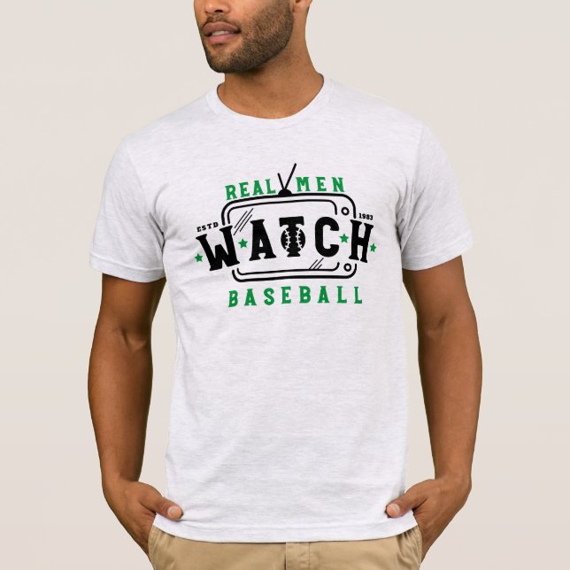 Camiseta Los hombres reales ven el béisbol divertido dicien (Anverso)