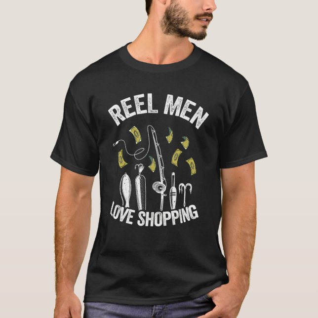 Camiseta Los hombres rebeldes aman las compras papá pescado (Anverso)
