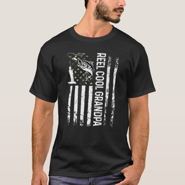 Camiseta Los Hombres Reel Guay Abuelo Para Papá Pescador B  (Anverso)