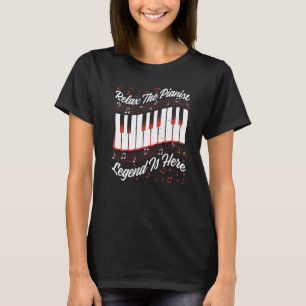 Camiseta Los Hombres Relajan La Leyenda Pianista Aquí Piano