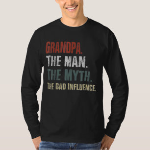 Camiseta Los Hombres Retro Abuelo El Hombre El Mito La Infl