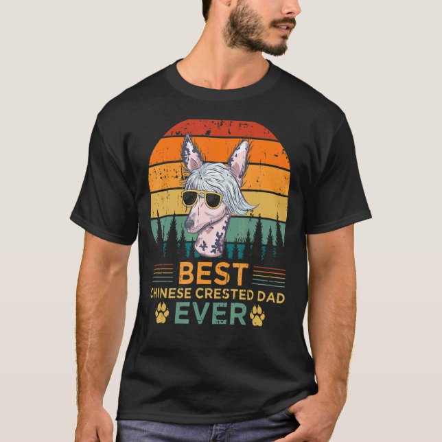 Camiseta Los hombres retro estilo mejor padre chino de crem (Anverso)