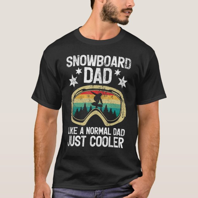 Camiseta Los hombres retro estilo Snowboard Papá Como Un Pe (Anverso)