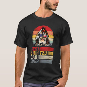 Camiseta Los hombres retro mejor shih Tzu papá jamás Día de