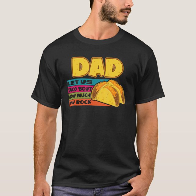 Camiseta Los Hombres Retro Papá Nos Dejó Taco, ¿cuánto roca (Anverso)