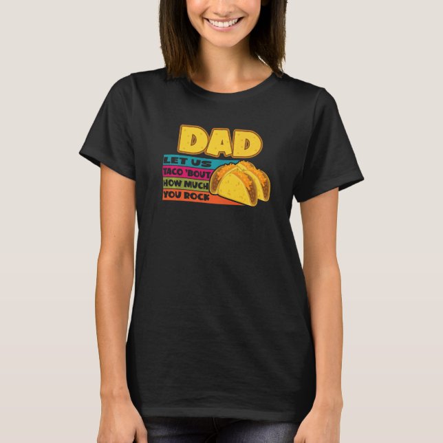 Camiseta Los Hombres Retro Papá Nos Dejó Taco, ¿cuánto roca (Anverso)