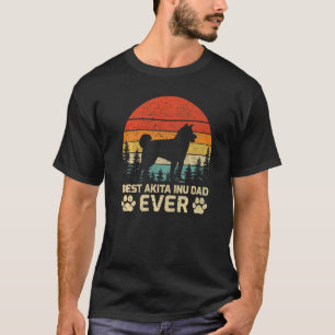 Camiseta Los hombres retro vintage mejor Akita Inu papá nun