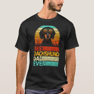 Camiseta Los hombres retro vintage mejor padre de Dachshund